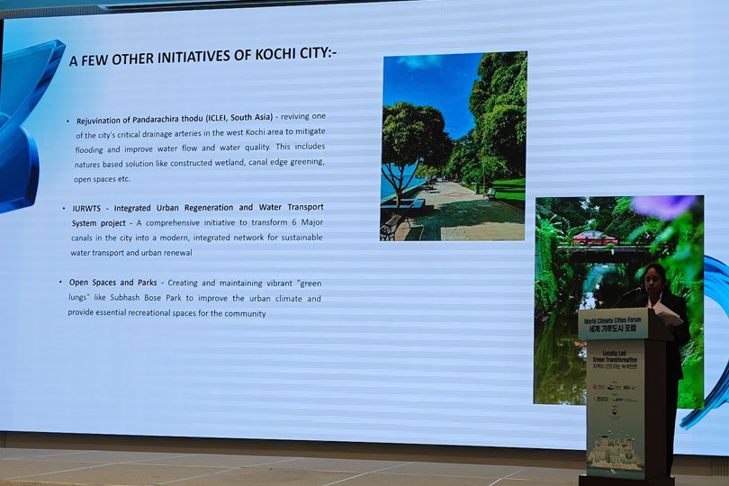നഗരങ്ങളുടെ സുസ്ഥിര വികസനത്തിന് പ്രാദേശികമായ ഹരിത പരിവർത്തനം അനിവാര്യം: വേൾഡ് ക്ലൈമറ്റ് സിറ്റീസ് ഫോറത്തിൽ കൊച്ചി മേയർ അഡ്വ. മിനിമോൾ വി.കെ 